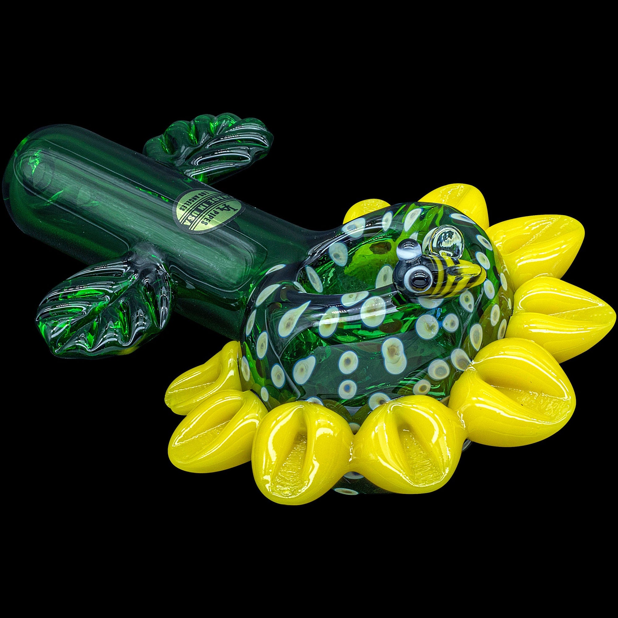 LA Pipes "Sunny Sunflowers" Glass Pipe